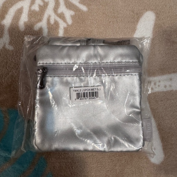 Lug Metallic Silver Zippered Pouch Trio NEW!! - Picture 3 of 6